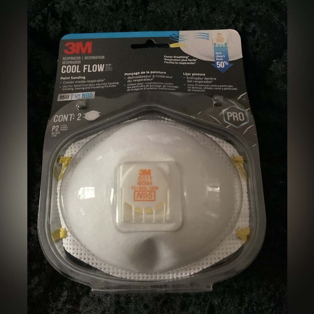 Cool Flow N95 Respirator Mask - White (2 Pack)